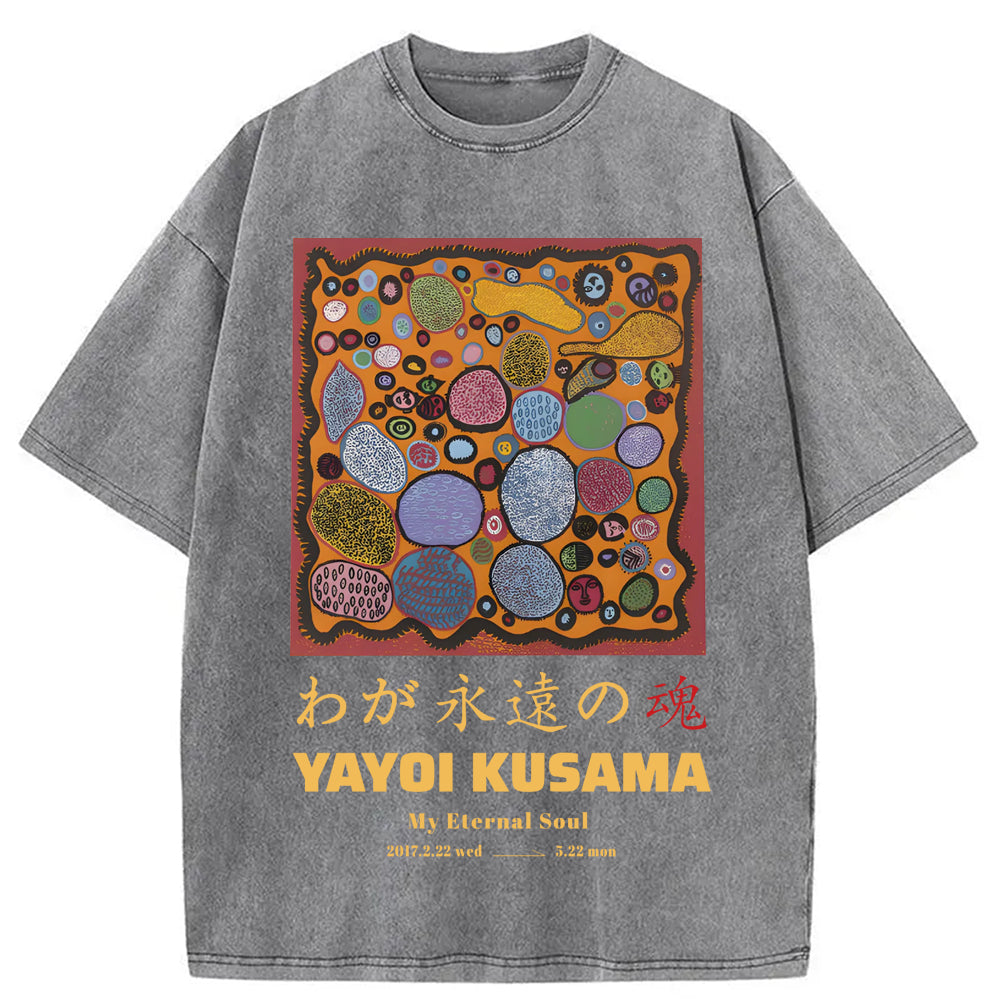 Yayoi Kusama My Enternal Soul Washed Crew Neck T-Shirt