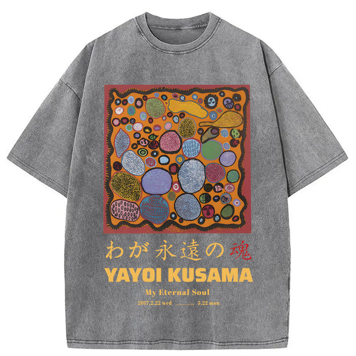 Yayoi Kusama My Enternal Soul Washed Crew Neck T-Shirt