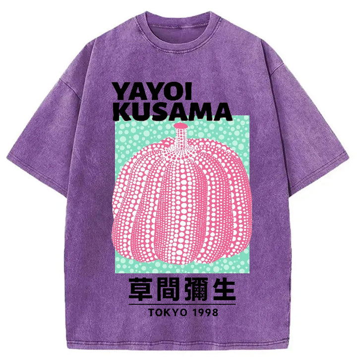 Yayoi Kusama Pumpkin TOKYO 1998 Vintage Washed Crew Neck T-Shirt