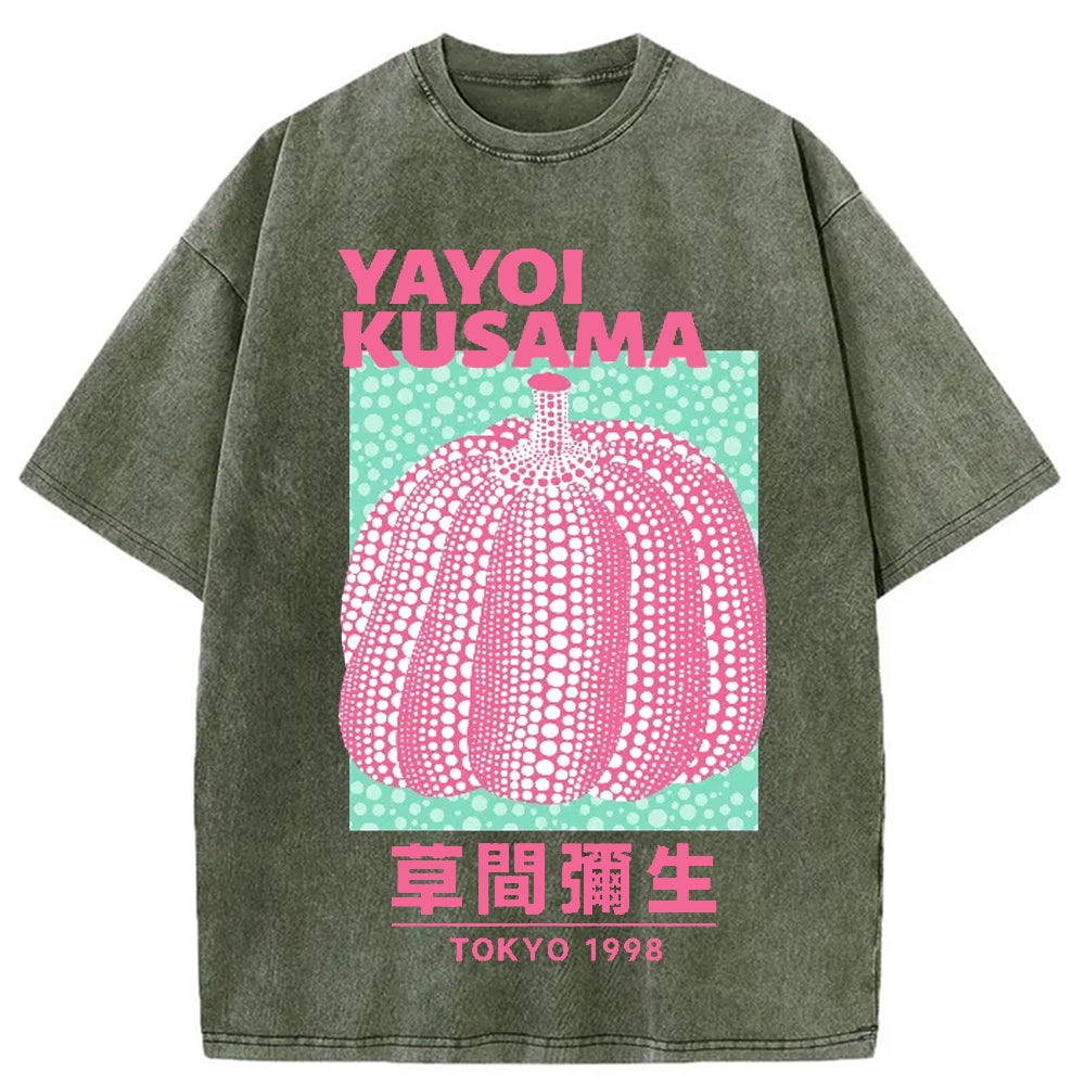 Yayoi Kusama Pumpkin TOKYO 1998 Vintage Washed Crew Neck T-Shirt
