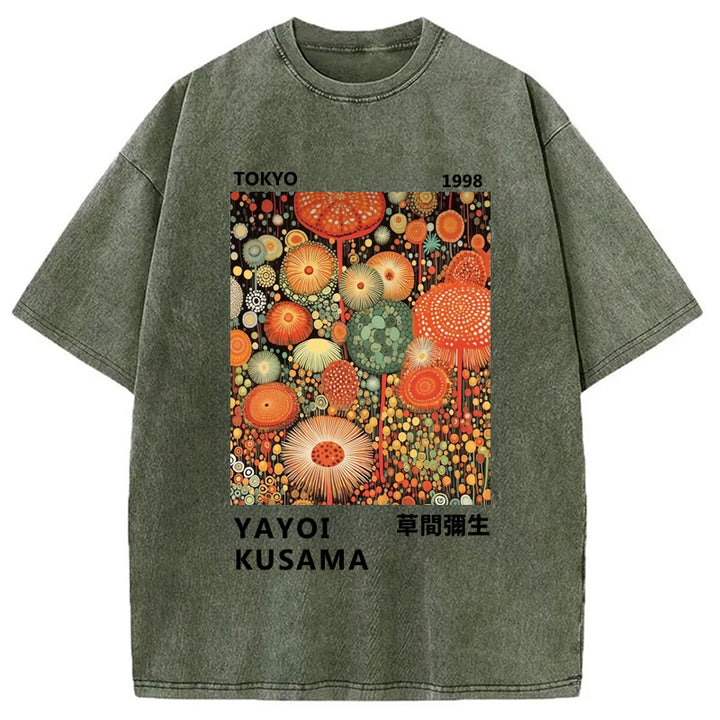 Yayoi Kusama Tokyo 1998 Vintage Washed Crew Neck T-Shirt