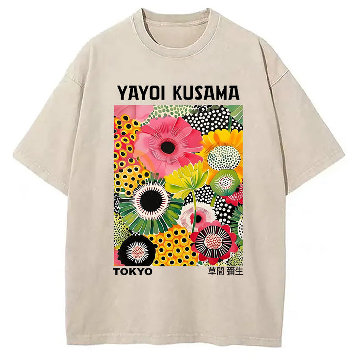 Yayoi Kusama in Tokyo Vintage Washed Crew Neck T-Shirt