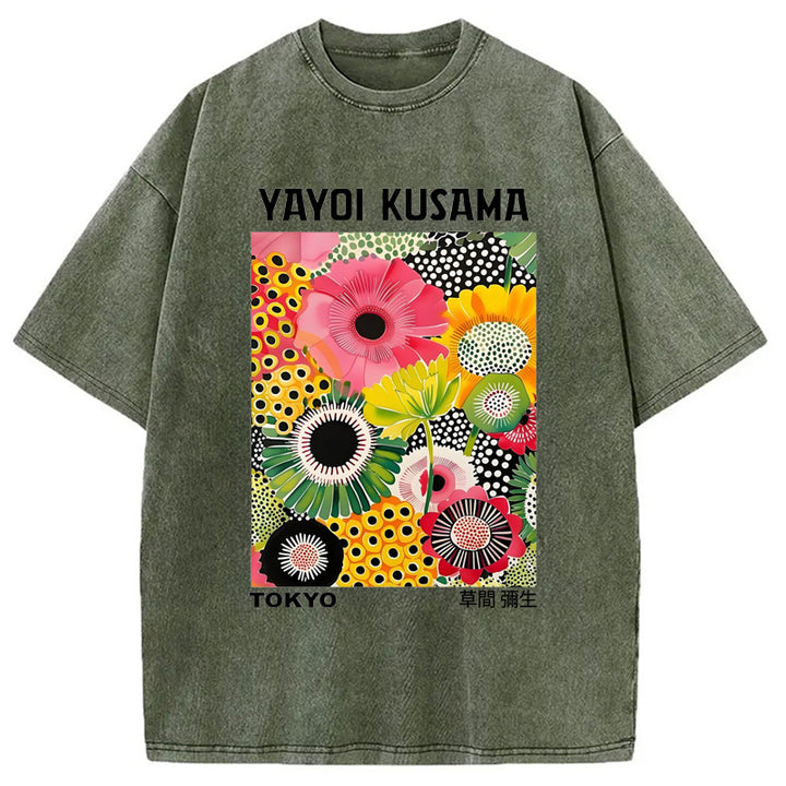 Yayoi Kusama in Tokyo Vintage Washed Crew Neck T-Shirt