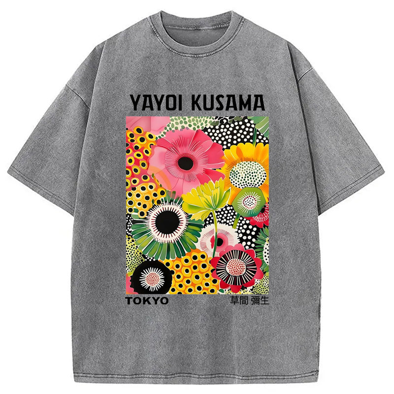 Yayoi Kusama in Tokyo Vintage Washed Crew Neck T-Shirt