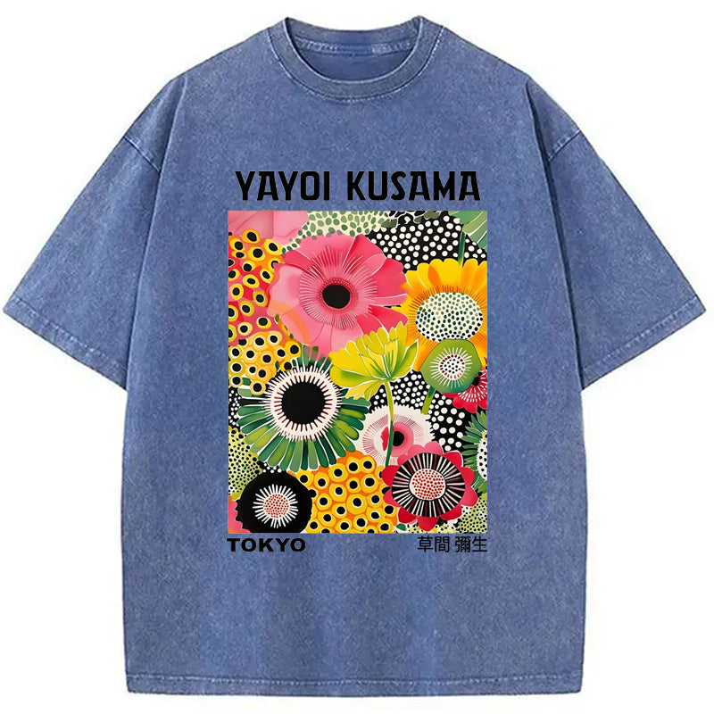Yayoi Kusama in Tokyo Vintage Washed Crew Neck T-Shirt