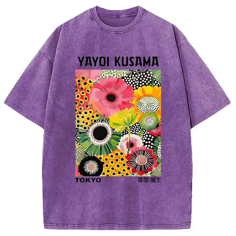 Yayoi Kusama in Tokyo Vintage Washed Crew Neck T-Shirt