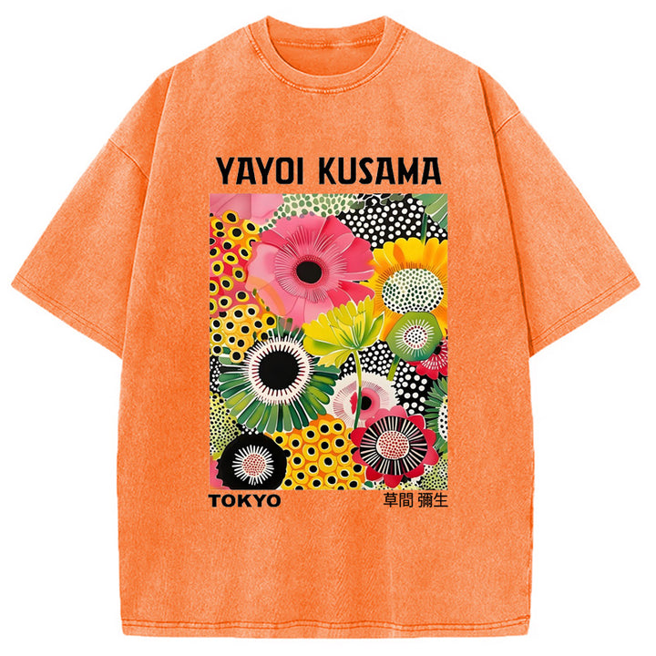 Yayoi Kusama in Tokyo Vintage Washed Crew Neck T-Shirt