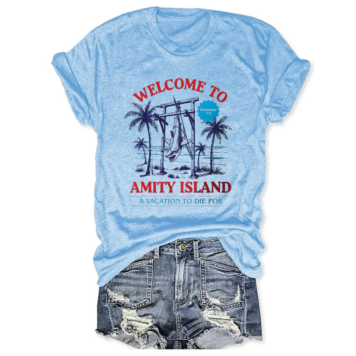 Welcome To Amity Island Crew Neck T-shirt