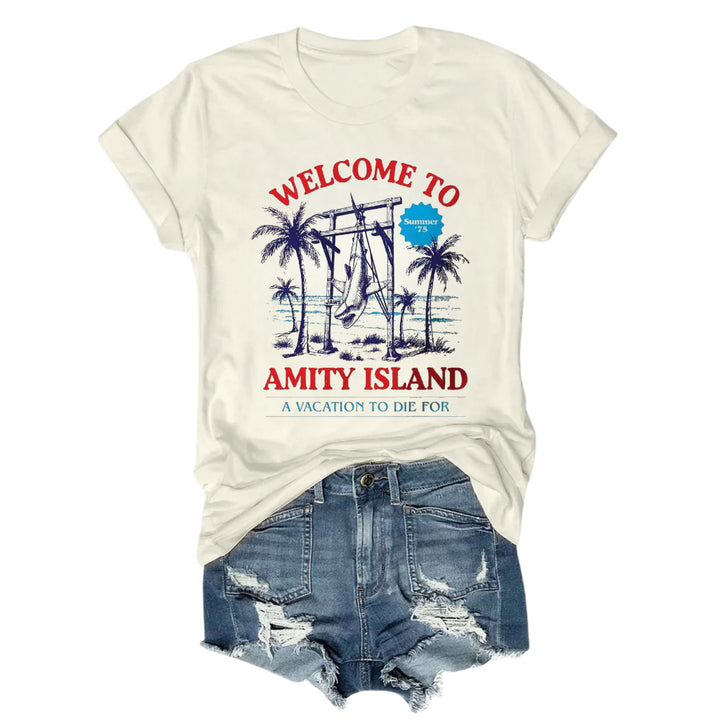 Welcome To Amity Island Crew Neck T-shirt