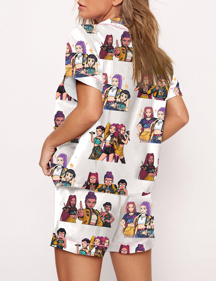 Women's Kpop Demon Hunters Tiger Pajama Set
