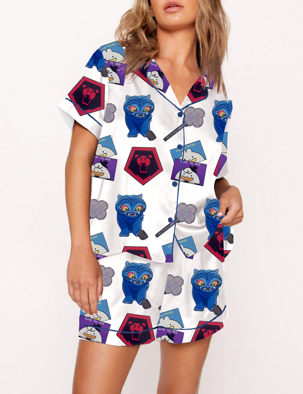 Women's Kpop Demon Hunters Tiger Pajama Set