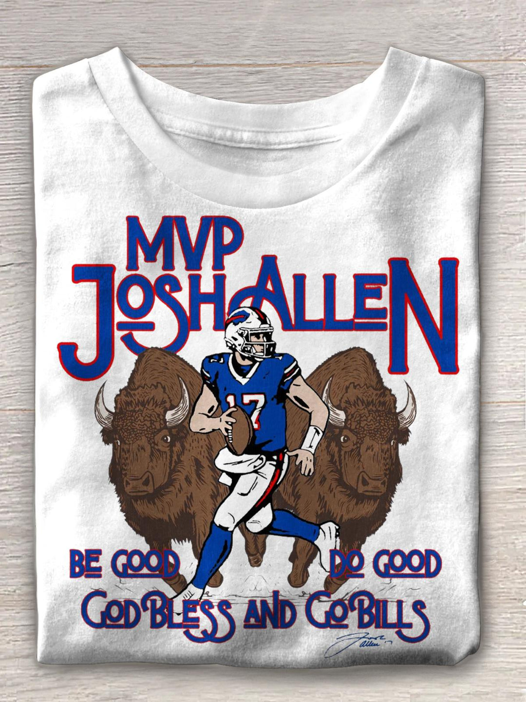 T-Shirt mit Rundhalsausschnitt der Buffalo Football-Mannschaft 