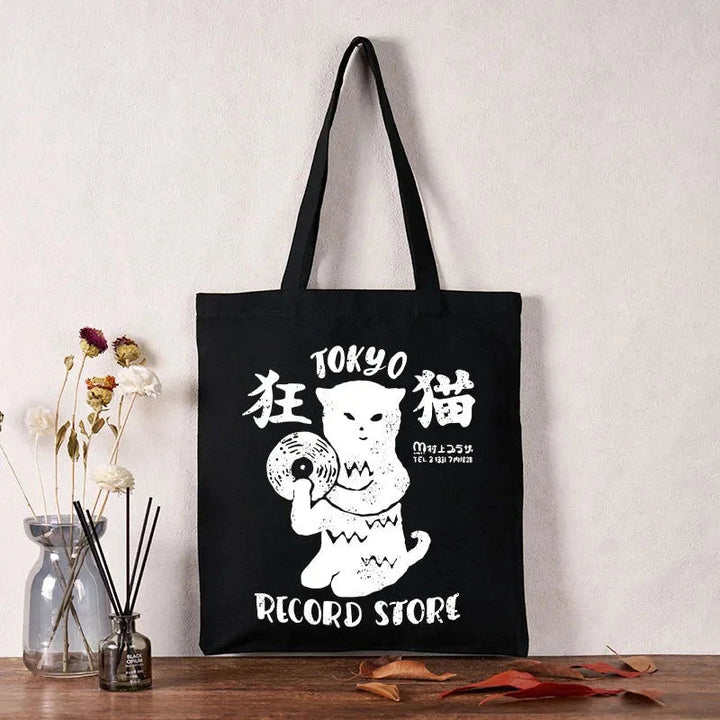 Tokyo Record Store Cat CD Tote Bag