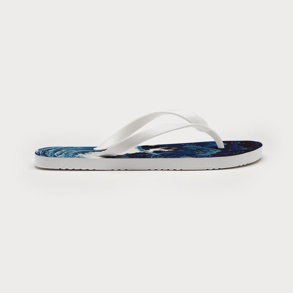 The Great Wave Off Cat Flip Flops