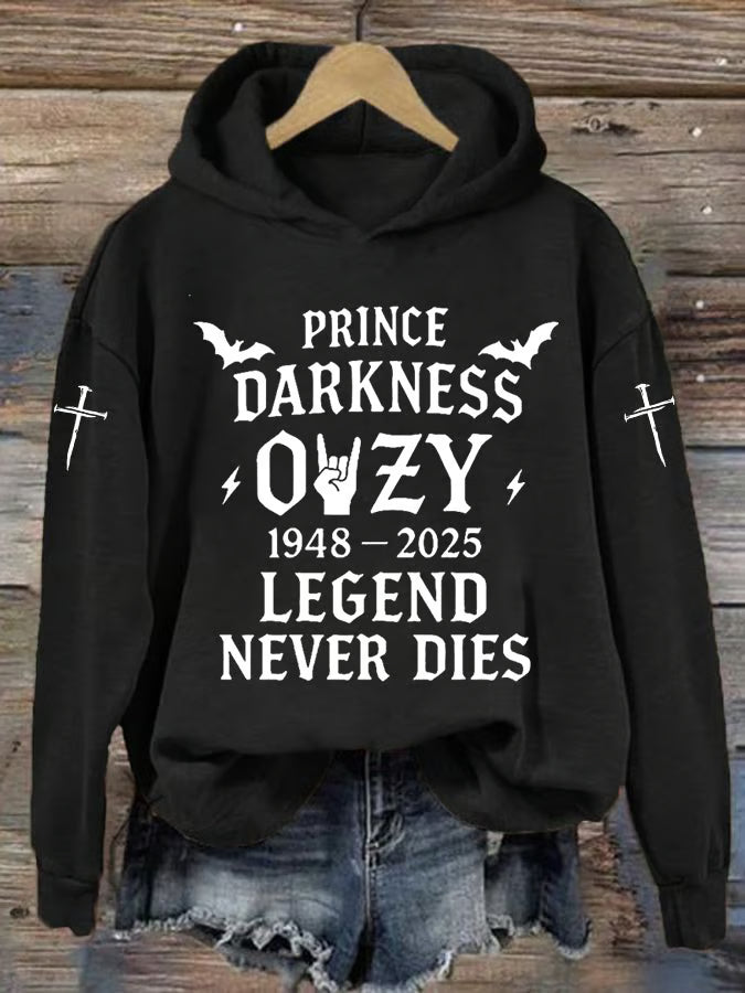 Women's Rock Legend Memorial LEGEND NEVER DIES Print Sweatshirt
