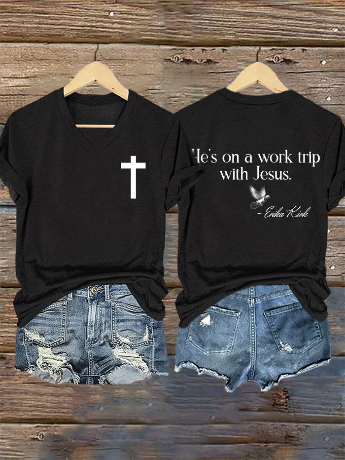 Justice for Charlie Kirk V-neck T-Shirt