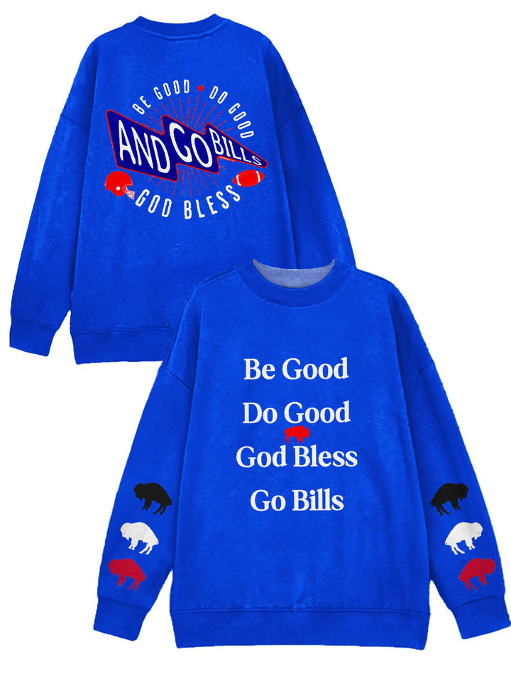 Be Good Do Good God Bless – Langärmliges Freizeittop mit Aufdruck vorne und hinten 