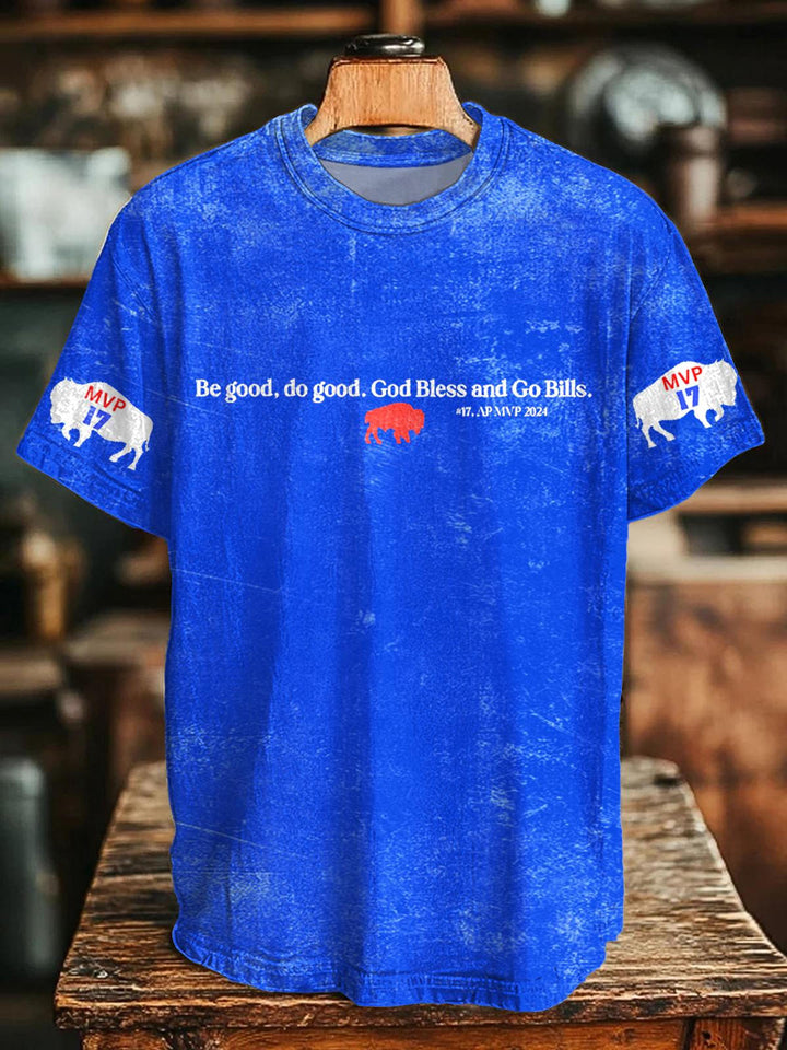 Josh Allen MVP Be Good Do Good Go Bills T-Shirt mit Rundhalsausschnitt 