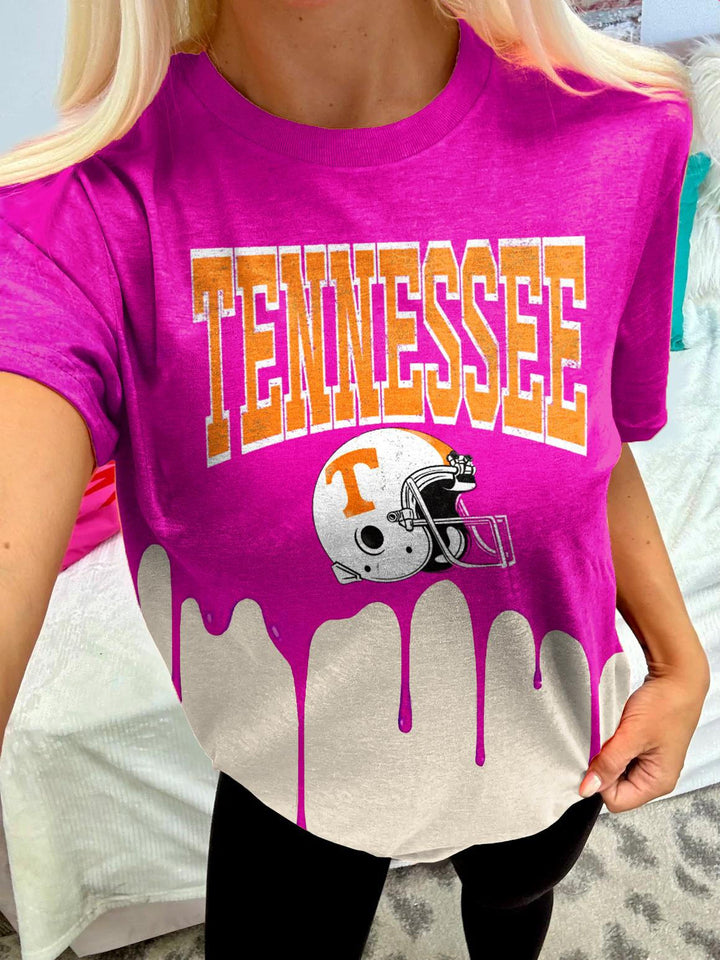 Tennessee Football Game Printed Crew Neck T-shirt