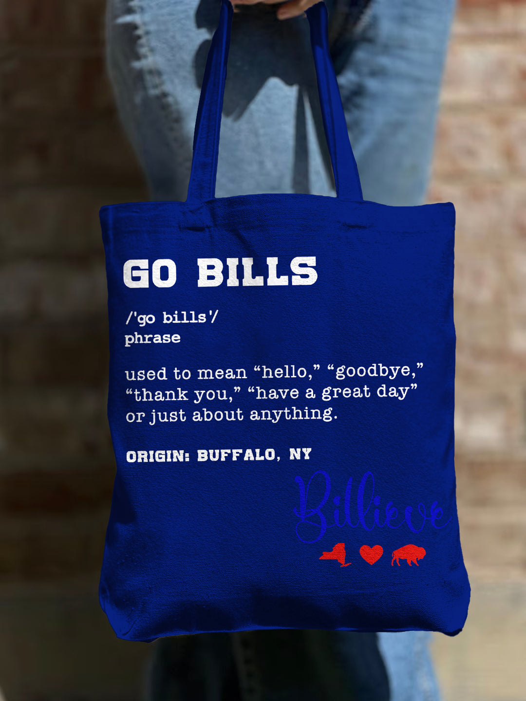Buffalo Bills Football Shoulder Zipper Canvas Bag