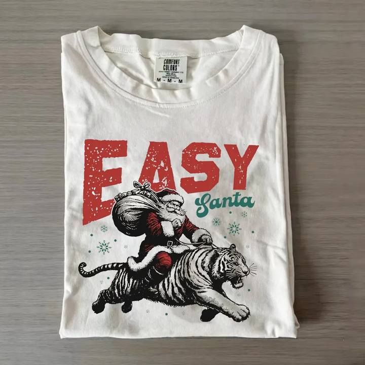 Easy Tiger Christmas Santa Crew Neck T-shirts