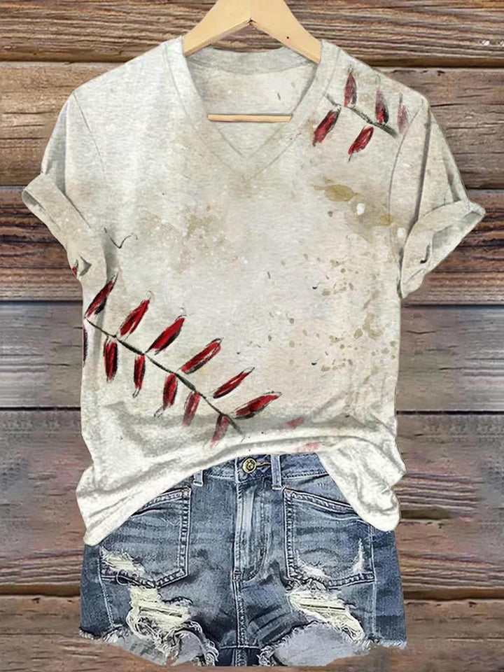 Baseball Printed Crew Neck T-shirt