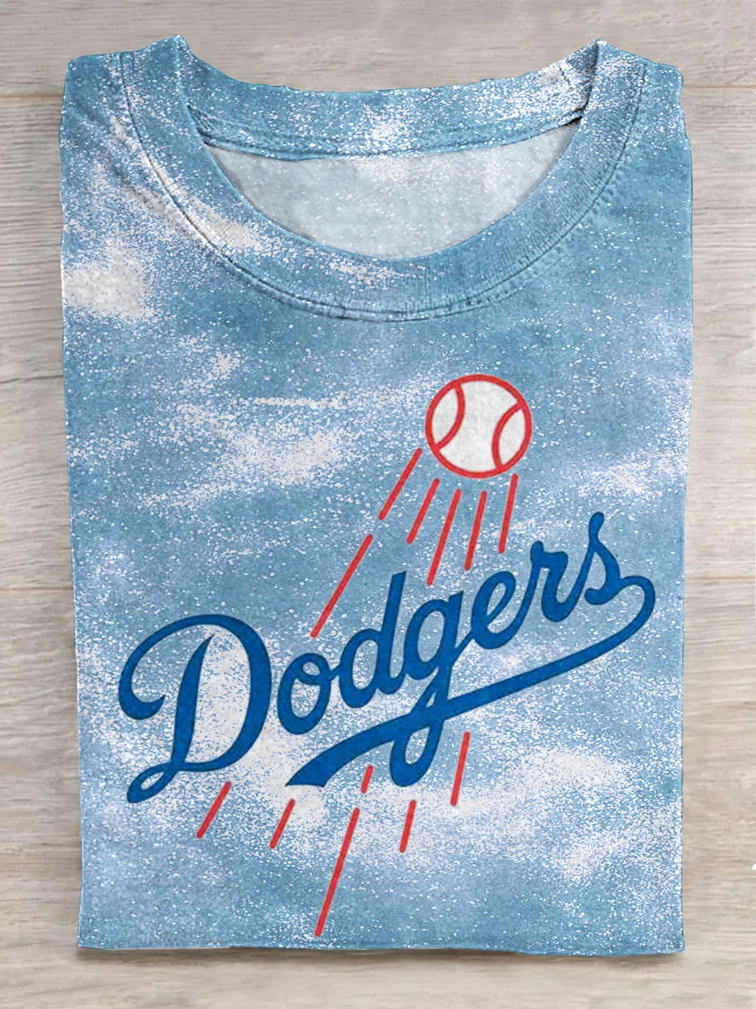 Dodgers Retro Baseball Print Crew Neck T-shirt