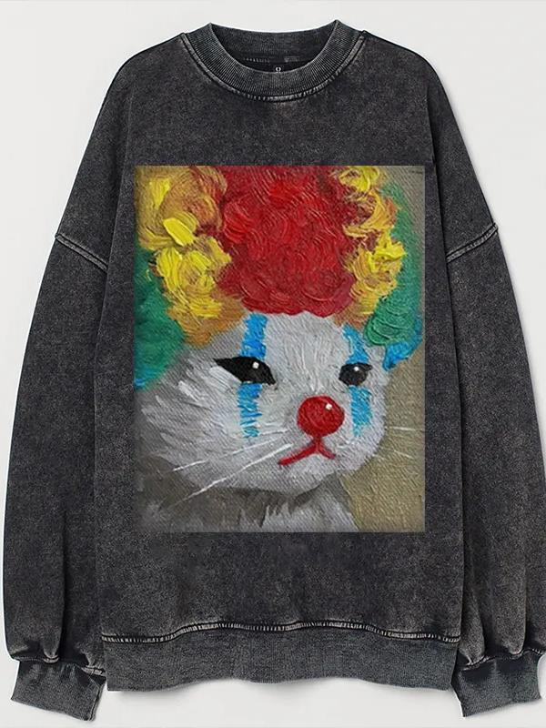 Funny clown Cat Vintage Sweatshirt