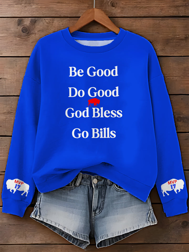 Be Good Do Good God Bless Bedrucktes, langärmliges Freizeittop