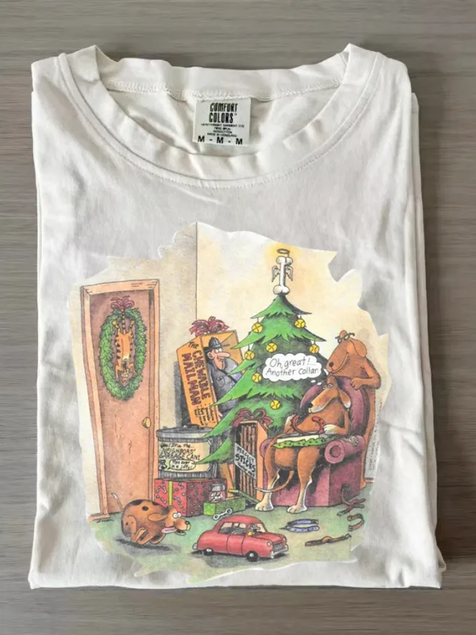 Vintage Christmas Gift Another Collar Crew Neck T-shirts