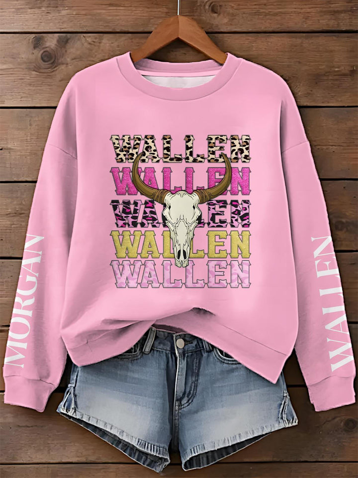 Morgan Wallen Printed Long Sleeve Casual Top