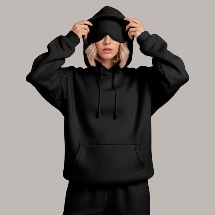 Airplane Mode Travel Hoodie Men Women Comfort Hoodies with Eyeshade Pullover Tops Clothes with Hidden Pockets active