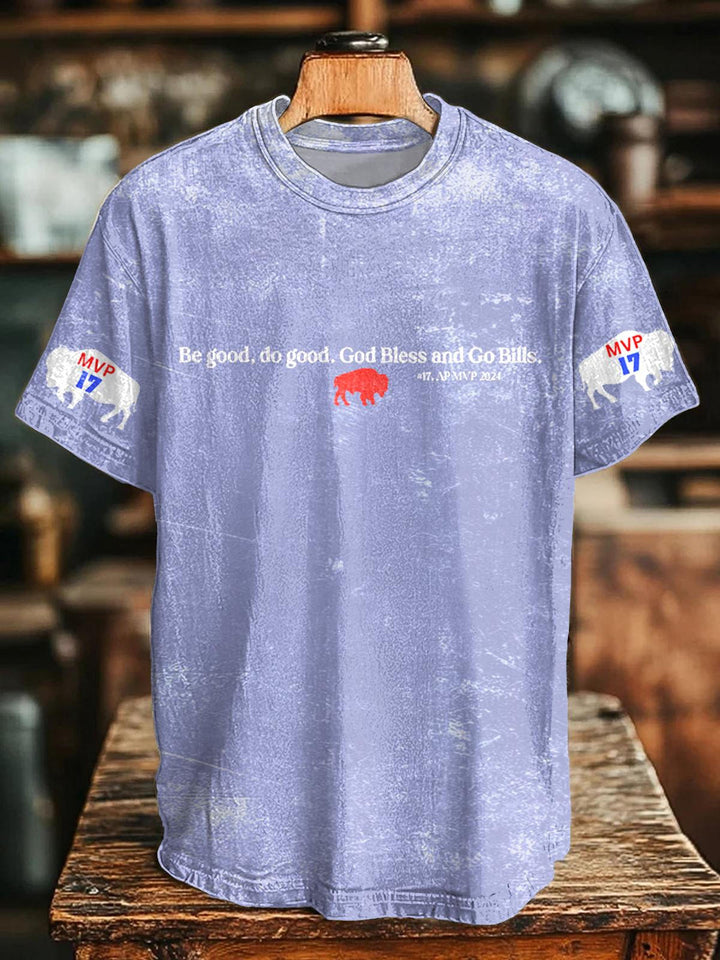 Josh Allen MVP Be Good Do Good Go Bills T-Shirt mit Rundhalsausschnitt 