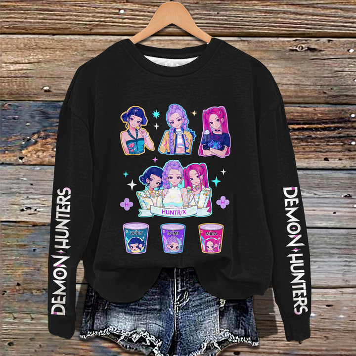 Demon Hunters Huntrix Printed Long Sleeve Casual Top