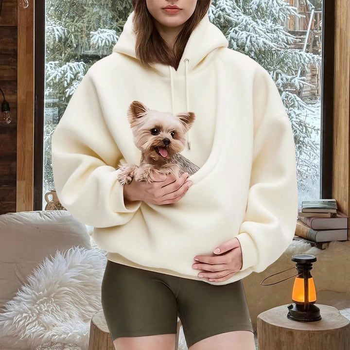 Pet Carrier Hoodie Fuzzy Solid Color Puppy Kitten Cat Holder Carriers Hoodies with Pocket for Home Sofa upgrade