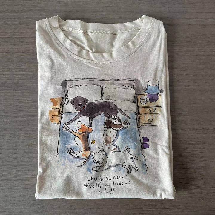 Watercolor Cute Puppy Crew Neck T-shirts