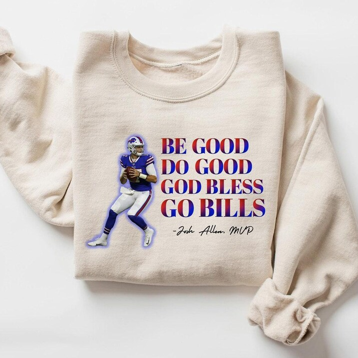 Sweatshirt mit Aufdruck „Be Good Do Good Go Bless Go Bills“