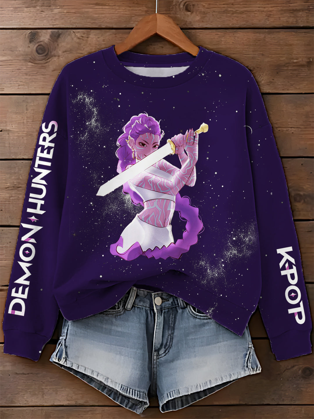 Demon Hunter RUMI Printed Long Sleeve Casual Top