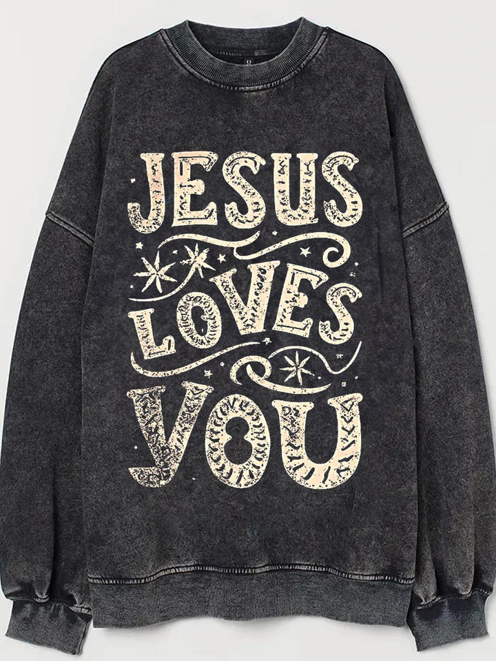 Women's Jesus Loves You Star Vintage Sweatshirt