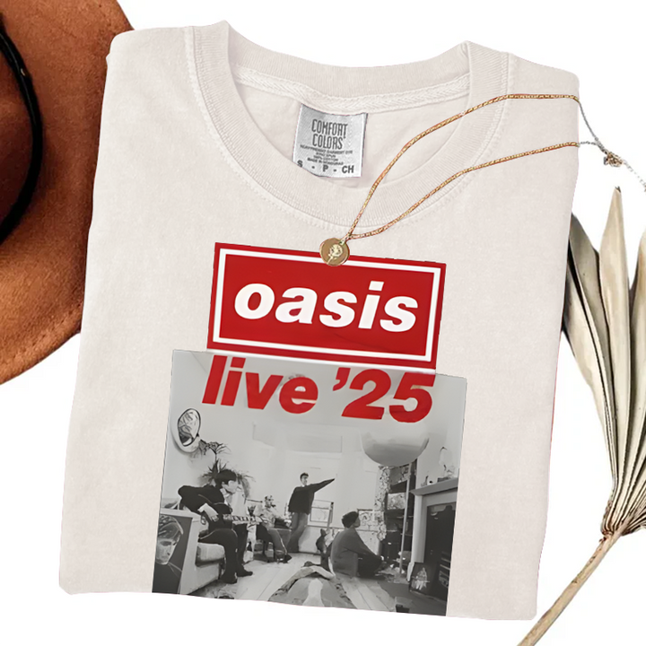 Oasis Live Tour 2025 Vintage Retro T-shirt