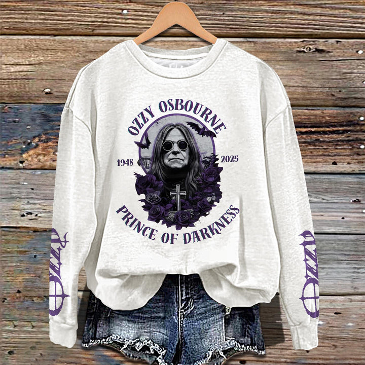 Ozzy Osbourne Printed Long Sleeve Casual Top