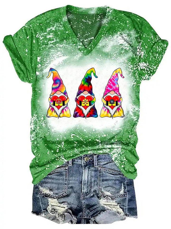 Casual Tie Dye Gnome Hippie T-Shirt