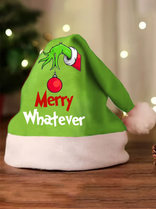 Unisex Merry Christmas Print Classic Christmas Character Hat