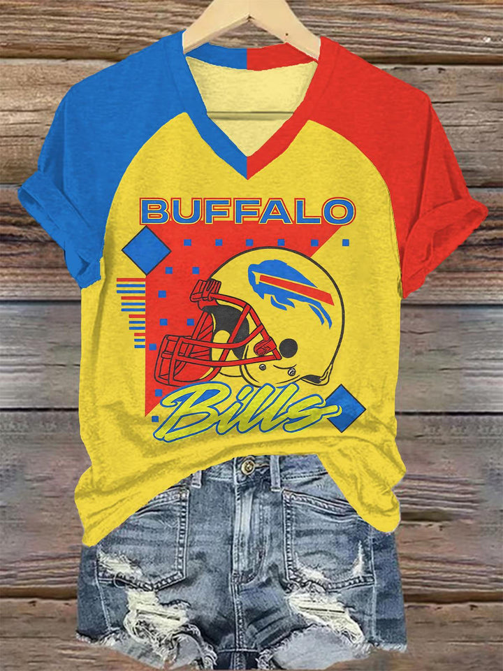 Buffalo Bills Women's Raglan V-Neck T-shirt
