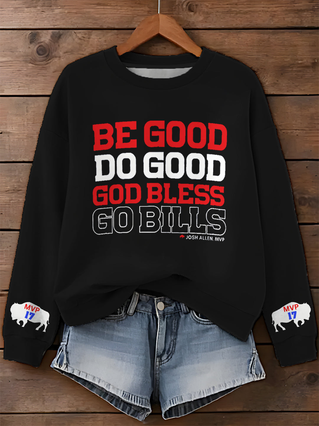 Be Good Do Good Josh Allen MV Bedrucktes, langärmliges Freizeitoberteil 
