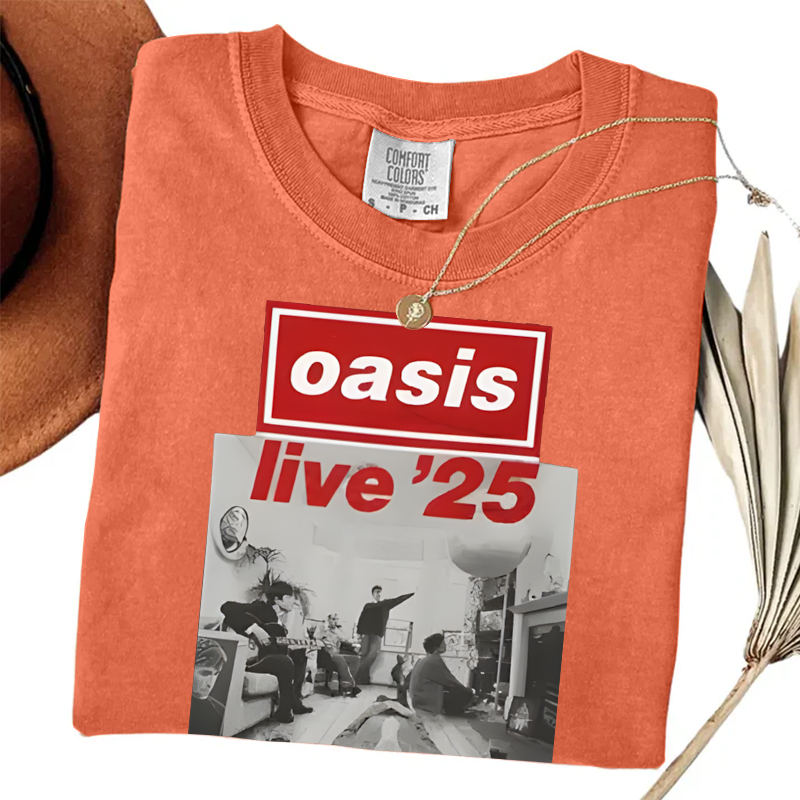 Oasis Live Tour 2025 Vintage Retro T-shirt