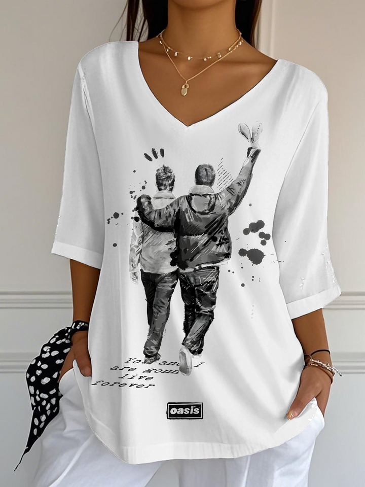 Oasis 2025 Tour Ladies Loose Short Sleeve T-shirt