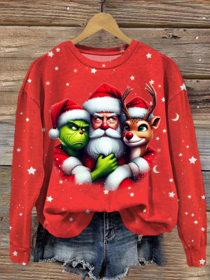 Women's Merry Chrismas Round Neck Long Sleeve Top