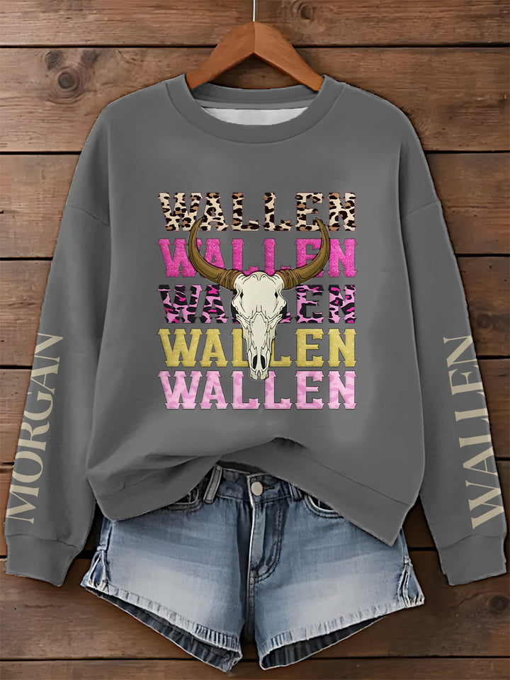 Morgan Wallen Printed Long Sleeve Casual Top