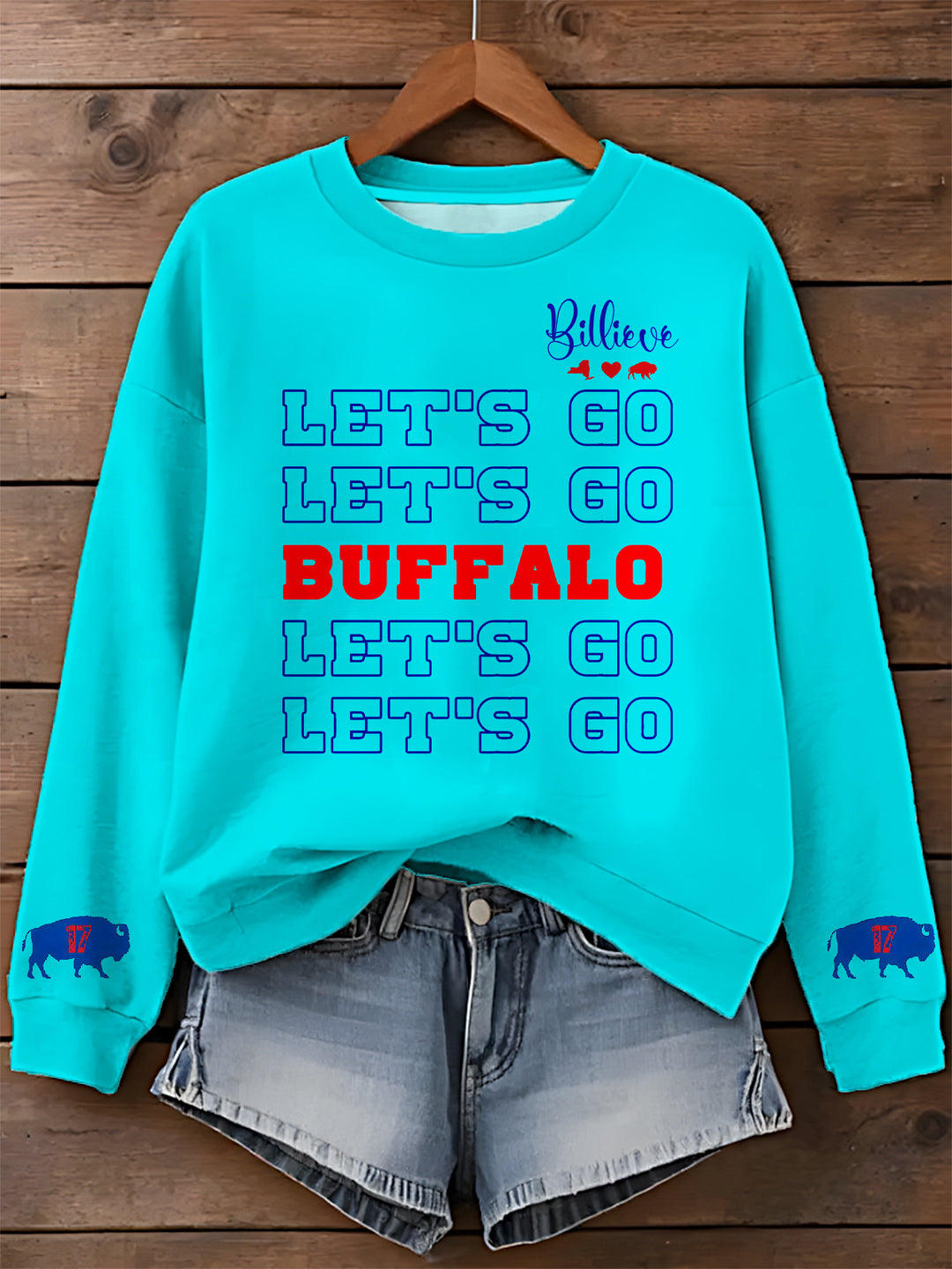 Buffalo Bills Football Printed Long Sleeve Casual Top
